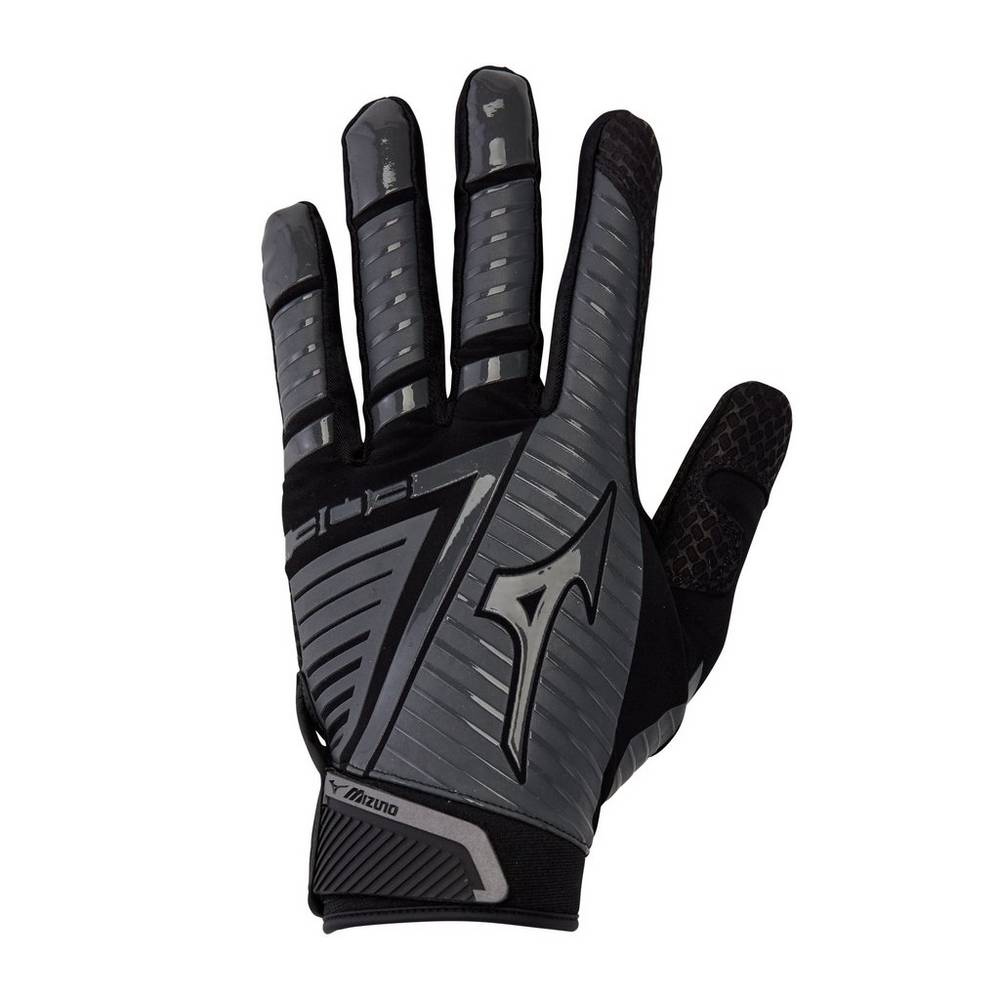 Mizuno Men's B-130 Adult Baseball Batting Gloves Black/Grey (330396-PHG)